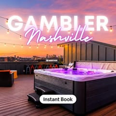 Rooftop hot tub & game room near Geodis Park, sleeps 12