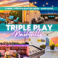 3 Homes Side by Side | Rooftop Deck | Sleeps 36
