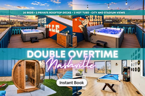 2 Nashville Homes | Rooftop Hot Tubs | Sleeps 24 - Image 1