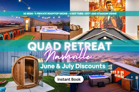 4 Homes, 4 Rooftop Decks & Hot Tubs, Sleeps 48 - Image 1