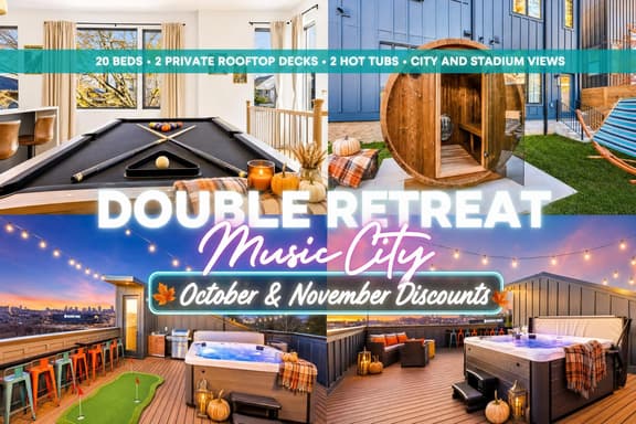 2 Rooftop Hot Tub Homes | Sleeps 24 | Nashville - Image 1